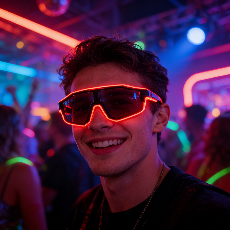 Glow In The Dark Party Glasses - Cool Windproof LED Flashing Glasses Light