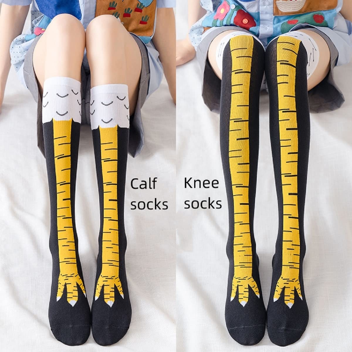 Funny Chicken Leg Socks - 1/2/5 Pairs Women Knee High Socks