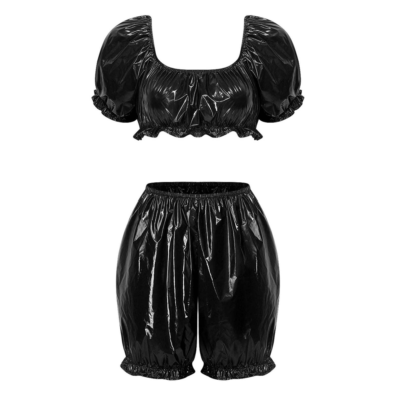 Costumes - Womens Wet Look PU Leather Clubwear