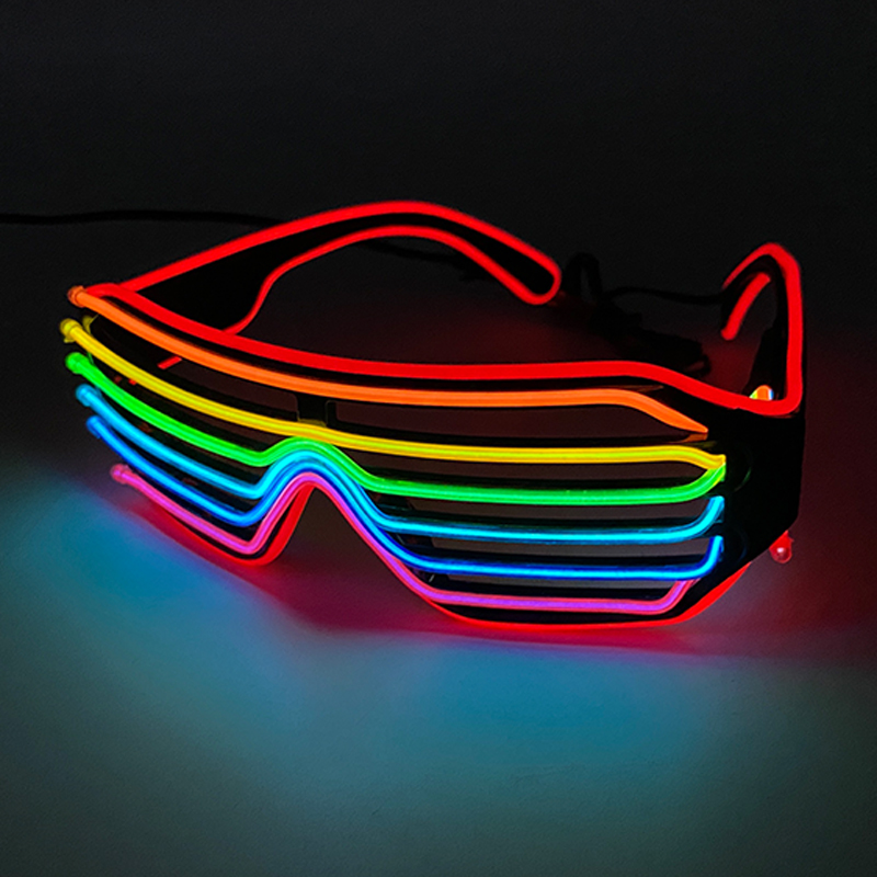 Glow In The Dark Party Glasses - Fluorescent Colorful Glowing Glasses LED Light