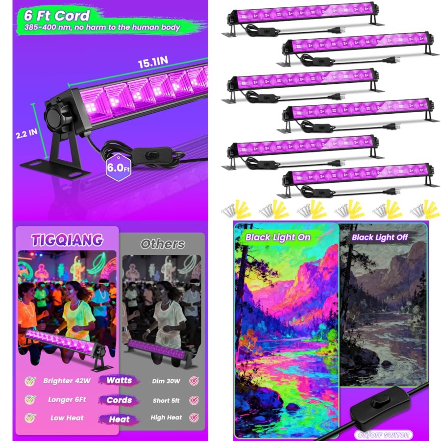 4W Pack LED Black Light Bar, B - Party Supplies review and price