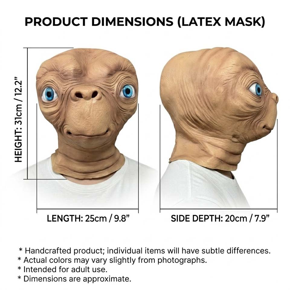 Realistic ET Alien Latex Mask  - Latex Alien Mask Realistic review and price