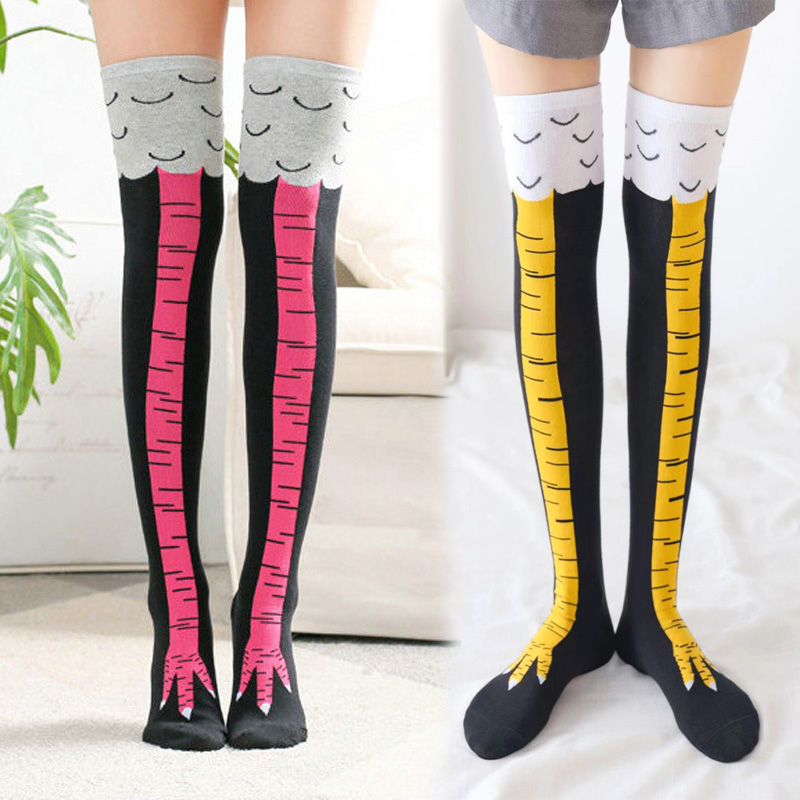 1Pairs Women Print Knee High S - Funny Chicken Leg Socks review and price