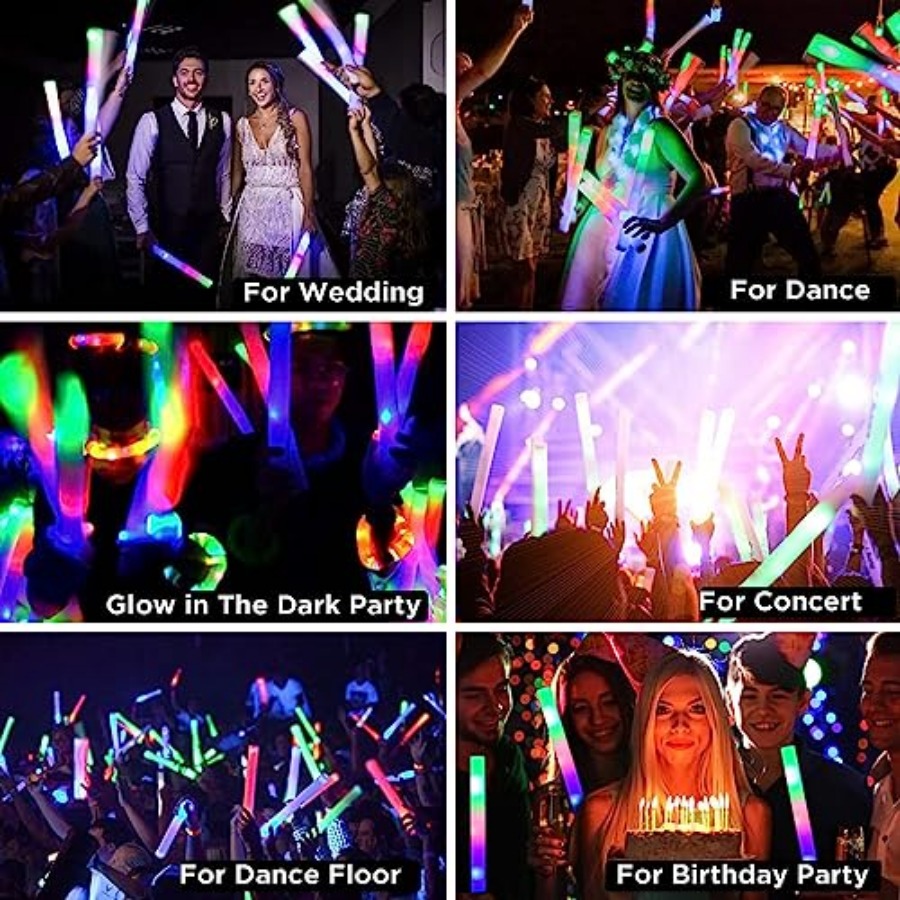 Pcs Foam Glow Sticks Bulk Part - Flashing Led Foam Sticks Party review and price