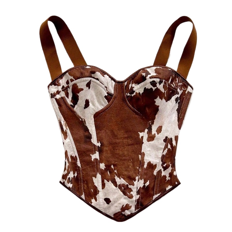Women Cow Print Lace Up Corset - Medieval Renaissance Dress Women review and price