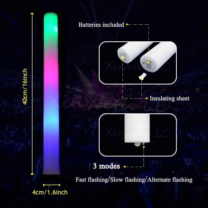 1/15/30Pcs Colourful Flashing  - Flashing Led Foam Sticks Party review and price