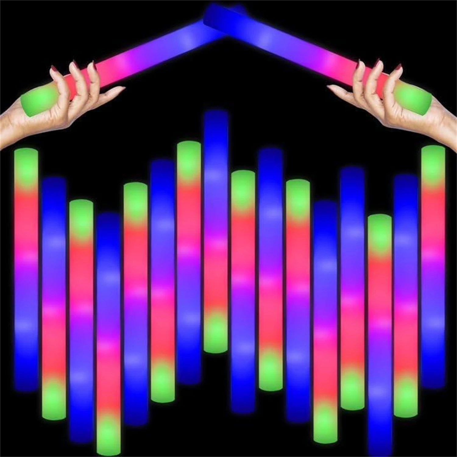 50Pcs LED Foam Glow Sticks 8~1 - Flashing Led Foam Sticks Party review and price