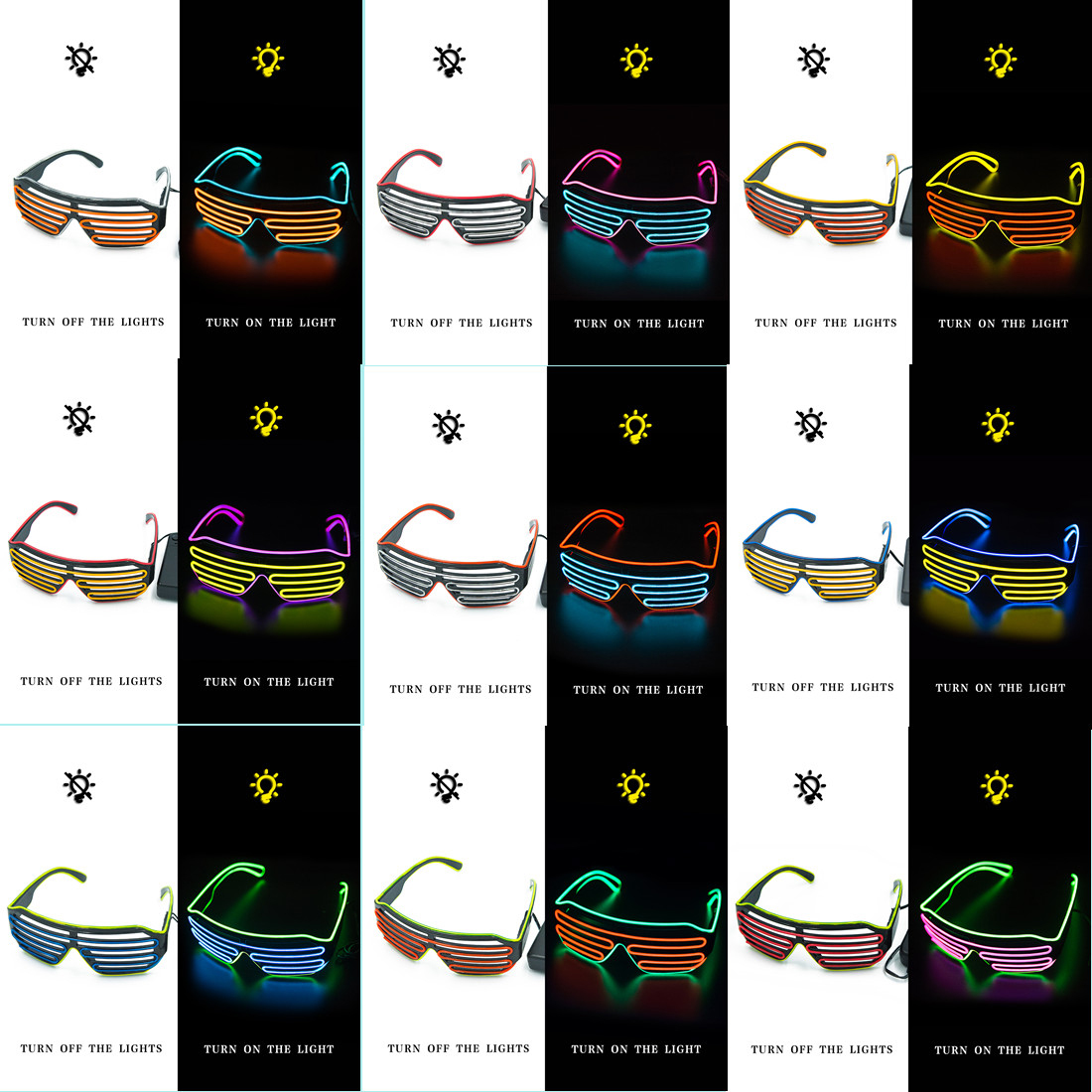 Glowing Glasses LED Gafas Lumi - Glow In The Dark Party Glasses review and price