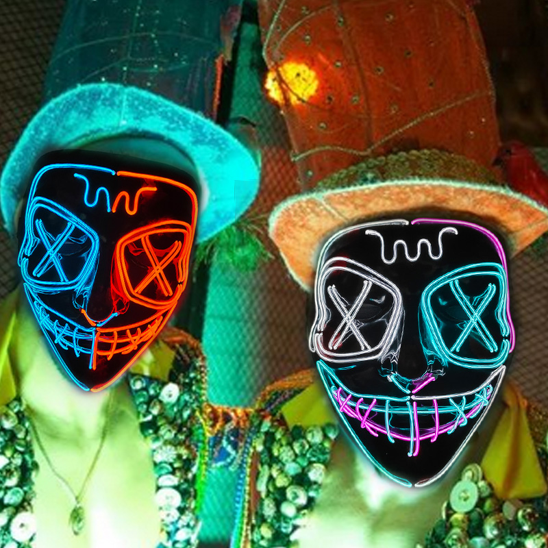 Wireless LED Glowing Mask EL N - Led Purge Mask Halloween review and price