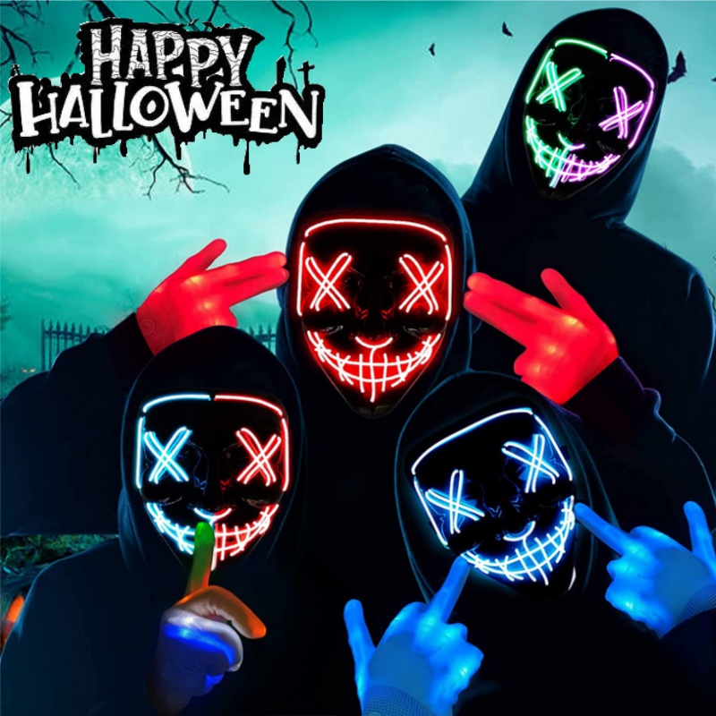 Scary Halloween Cosplay Light  - Led Purge Mask Halloween review and price