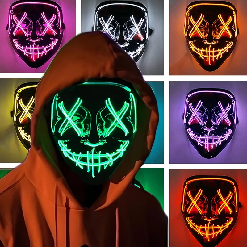 Scary Halloween Cosplay Light  - Led Purge Mask Halloween review and price