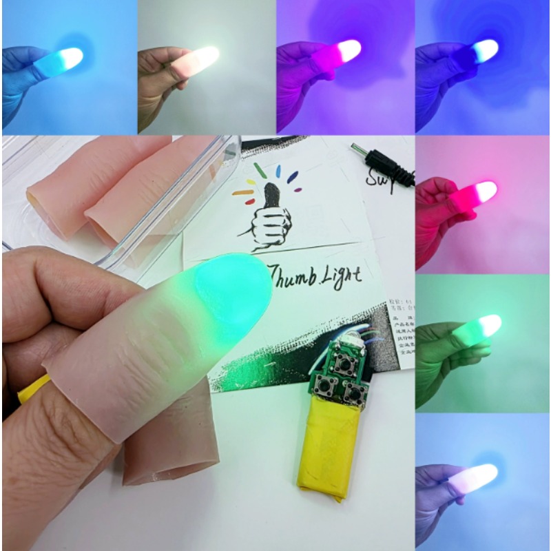 7 Color Light-Pair Set Chargin - Thumb Tip Magic Trick Set review and price
