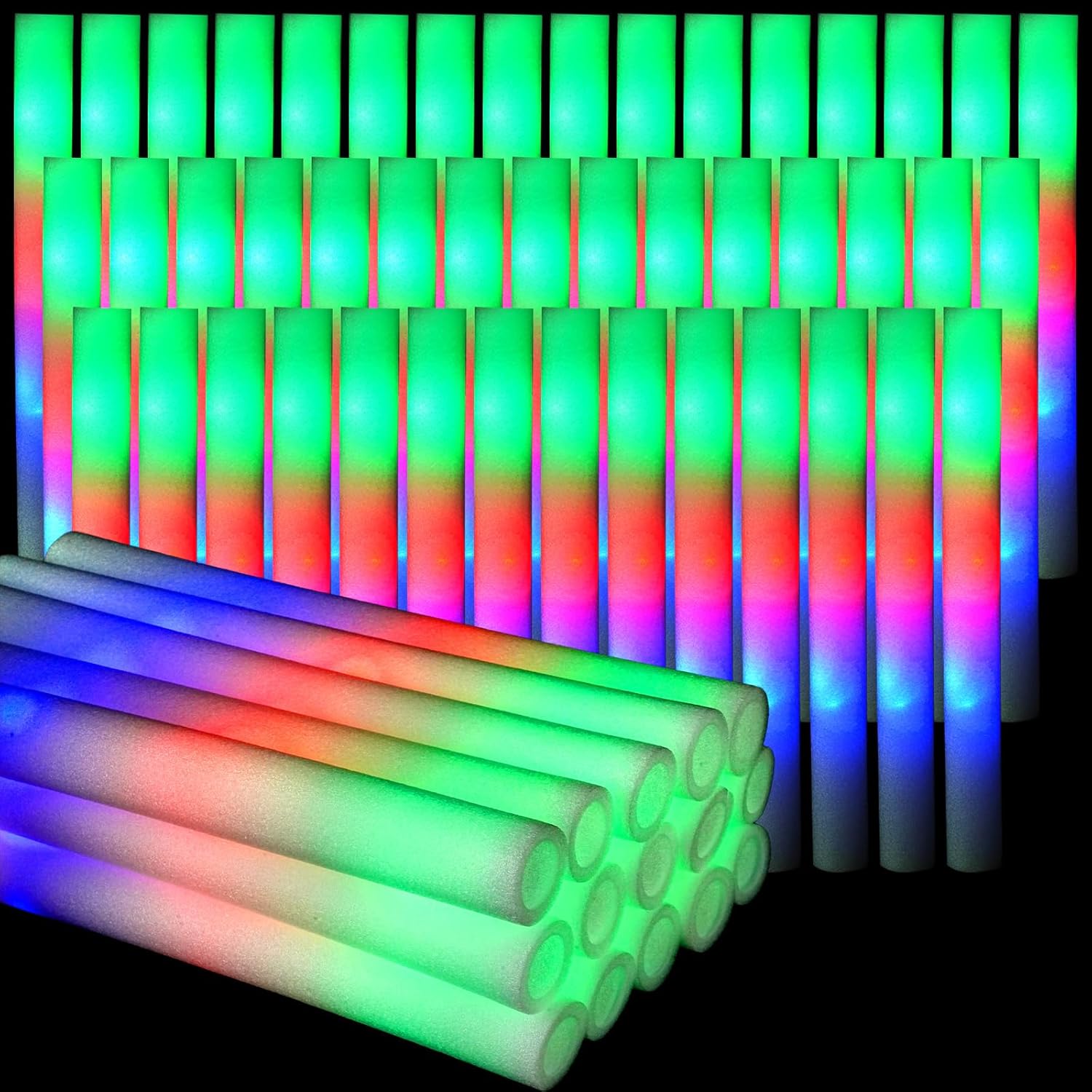 102Pcs LED Foam Sticks Cheer T - Flashing Led Foam Sticks Party review and price