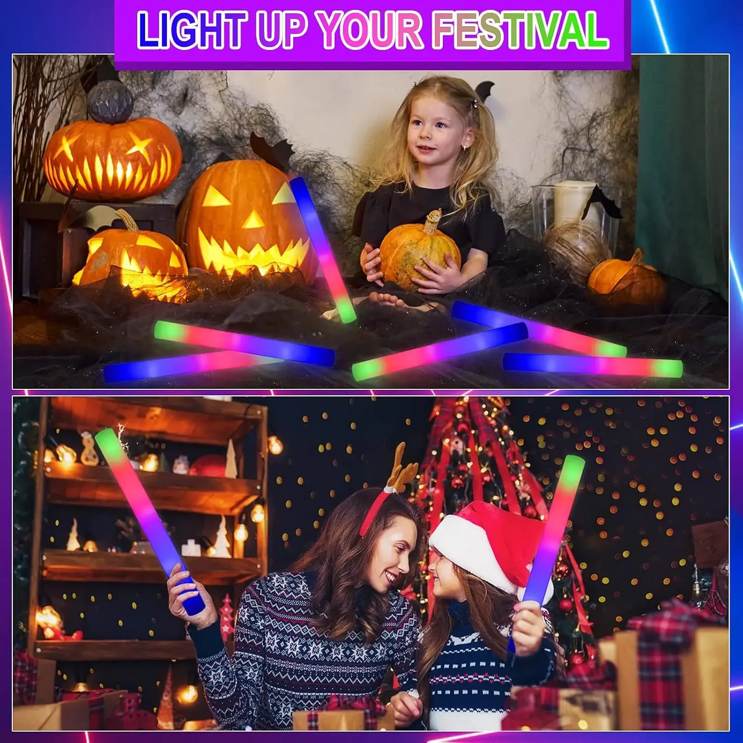 2Z-50PCS Led Foam Glow Sticks  - Flashing Led Foam Sticks Party review and price