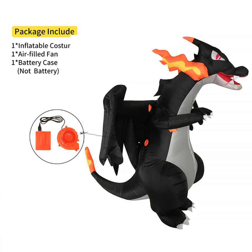 Adult Inflatable Black A fire- - Inflatable Dinosaur Costume Adult review and price