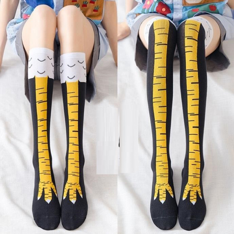 1-4 Pairs Women Knee High Sock - Funny Chicken Leg Socks review and price
