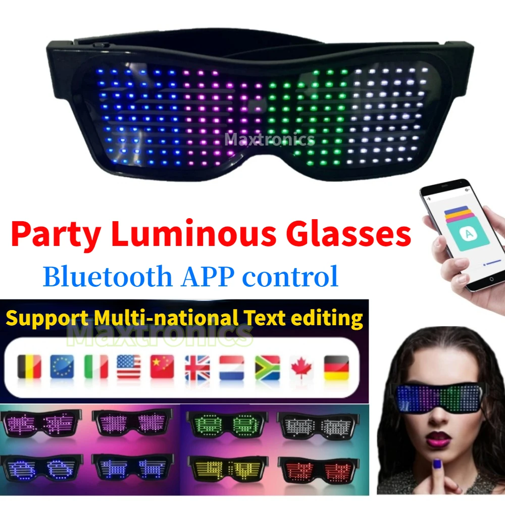 Multilingual LED Glasses Bluet - Glow In The Dark Party Glasses review and price